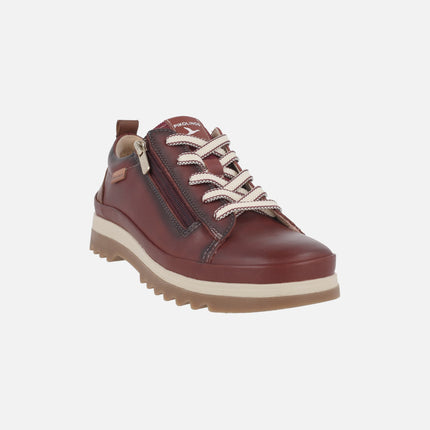 Zapatos de piel para mujer VIGO con cordones y cremallera