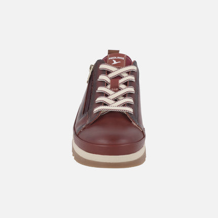 Zapatos de piel para mujer VIGO con cordones y cremallera