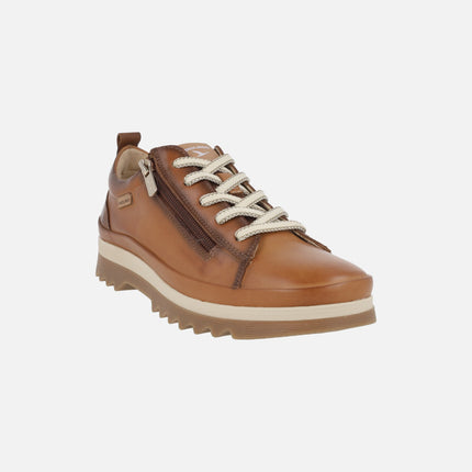 Zapatos de piel para mujer VIGO con cordones y cremallera