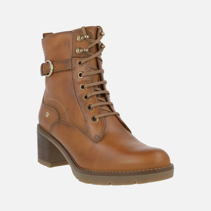 LLANES heeled ankle boots with laces and zipper