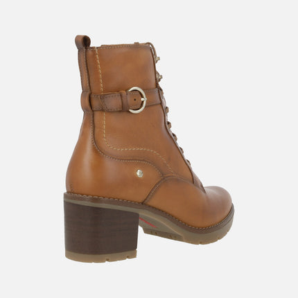 LLANES heeled ankle boots with laces and zipper