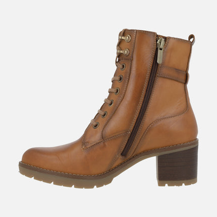 LLANES heeled ankle boots with laces and zipper