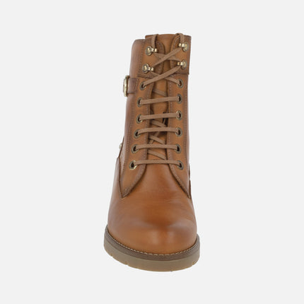 LLANES heeled ankle boots with laces and zipper