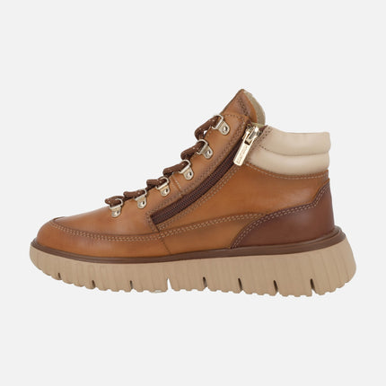 Segovia sports style brown leather ankle boots