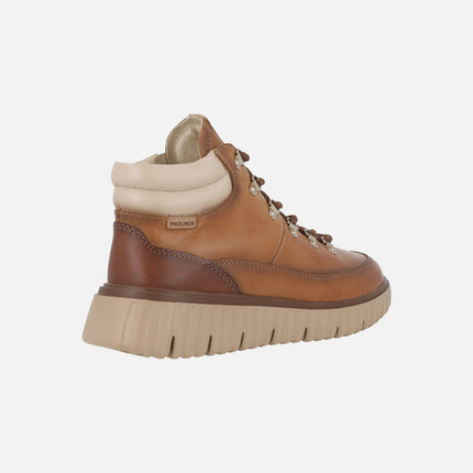 Segovia sports style brown leather ankle boots