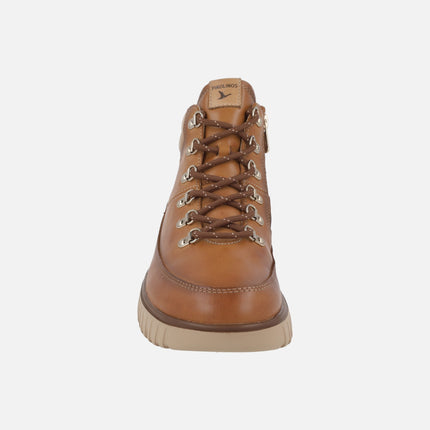 Segovia sports style brown leather ankle boots