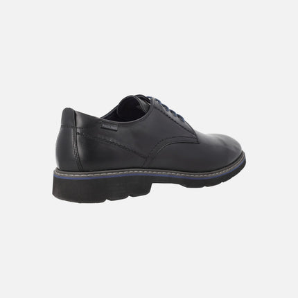 Zapatos de cordones para hombre en piel negra con detalles en azul Alarcon