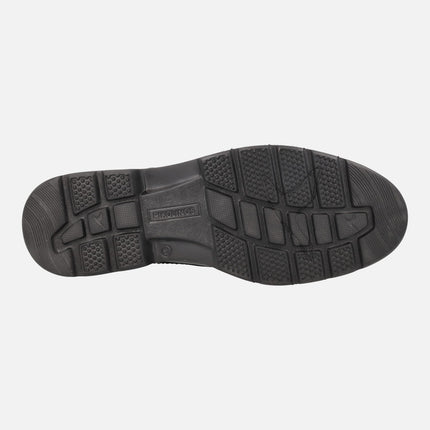 Zapatos de cordones para hombre en piel negra con detalles en azul Alarcon