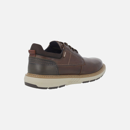 Brown leather shoes with laces for men BILBAO