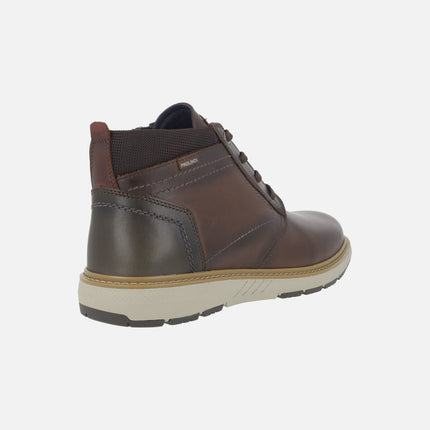 Botines marrones de piel para hombre BILBAO con suela extralight