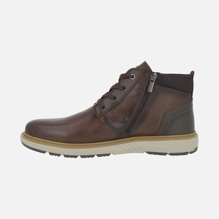 Botines marrones de piel para hombre BILBAO con suela extralight