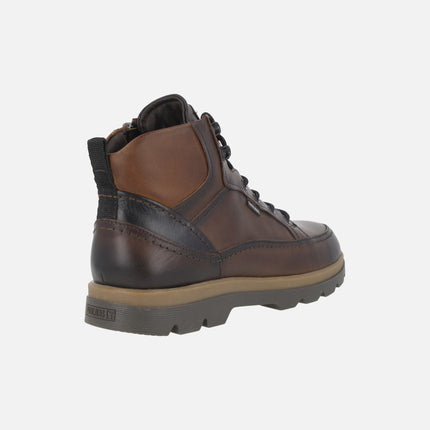 VIGO brown ankle boots for men with laces and zipper