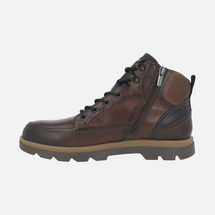 VIGO brown ankle boots for men with laces and zipper