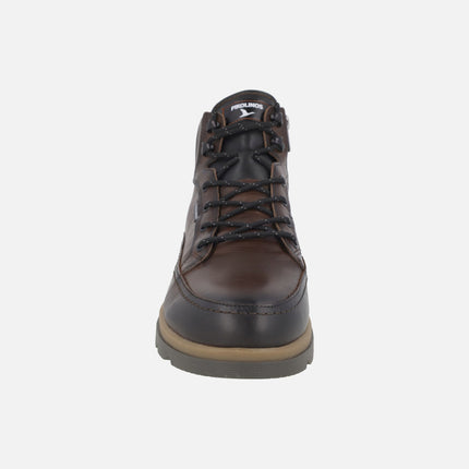 VIGO brown ankle boots for men with laces and zipper