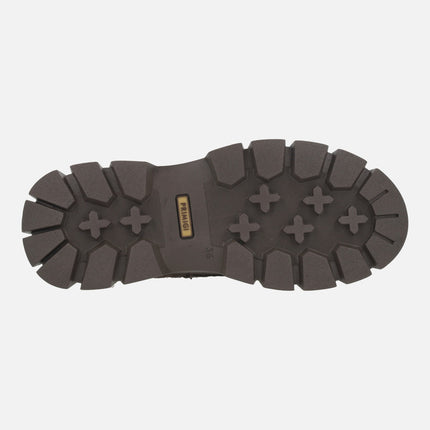 Botines de serraje marrón con lazo de terciopelo y membrana GORE-TEX