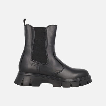 Botines chelsea en piel negra con cremallera y membrana GORE-TEX