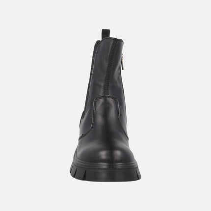 Botines chelsea en piel negra con cremallera y membrana GORE-TEX