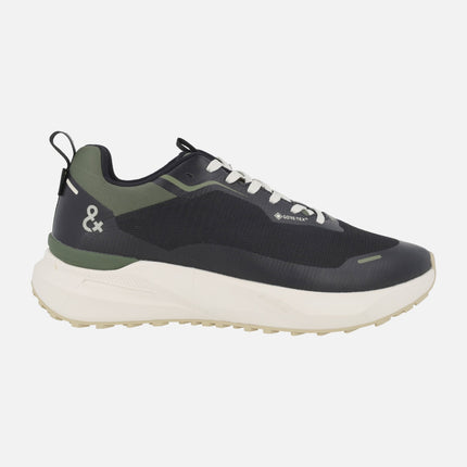 Zapatillas deportivas para hombre con membrana Gore-tex en combinado negro-verde