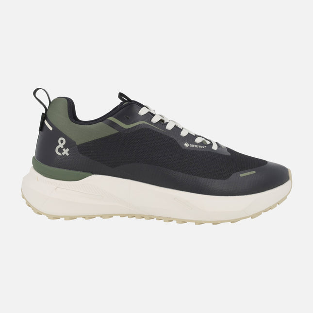 Zapatillas deportivas para hombre con membrana Gore-tex en combinado negro-verde