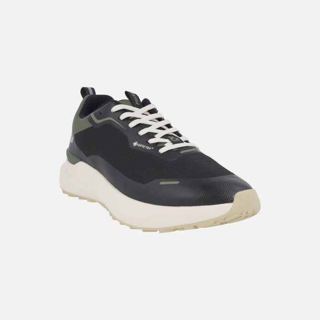 Zapatillas deportivas para hombre con membrana Gore-tex en combinado negro-verde