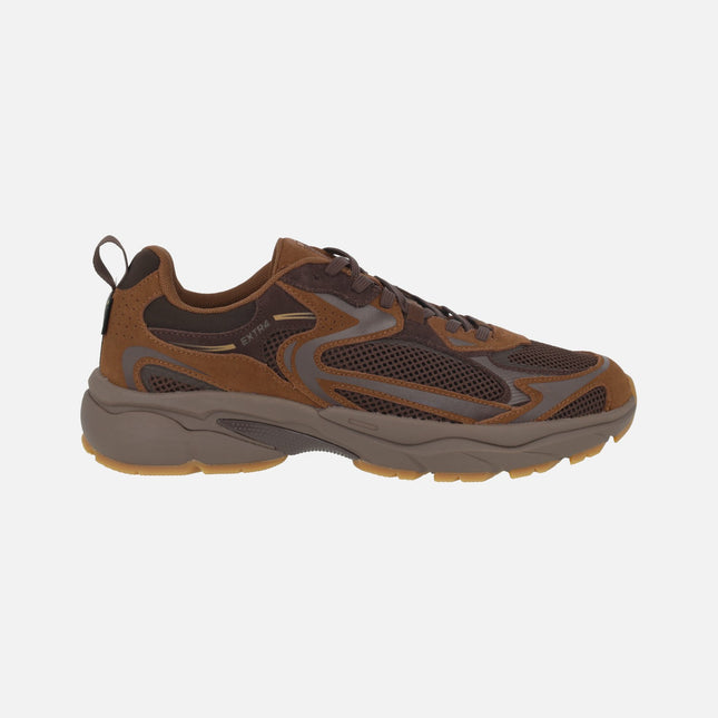 Zapatillas deportivas para hombre con suela gruesa y membrana GORE-TEX en combinado marron