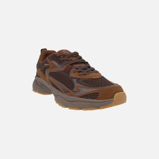 Zapatillas deportivas para hombre con suela gruesa y membrana GORE-TEX en combinado marron