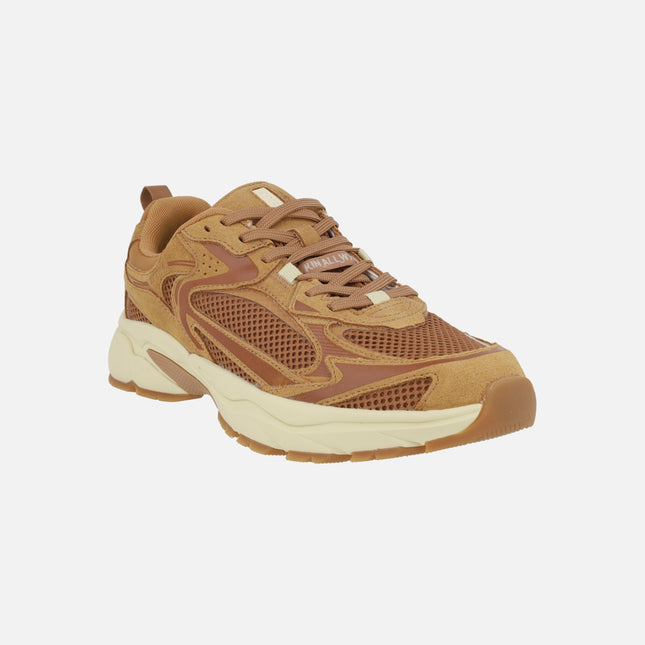 Zapatillas deportivas con suela gruesa y membrana GORE-TEX en combinado camel