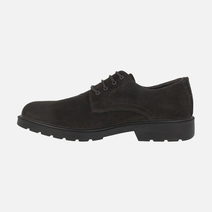 Men's lace-up shoes in brown suede with Gore-tex membrane