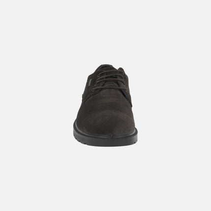 Men's lace-up shoes in brown suede with Gore-tex membrane