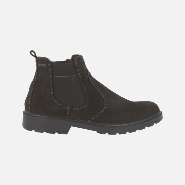 Brown Chelsea-inspired ankle boots for men with waterproof membrane