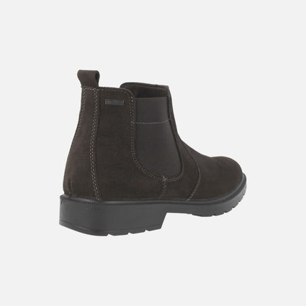 Brown Chelsea-inspired ankle boots for men with waterproof membrane