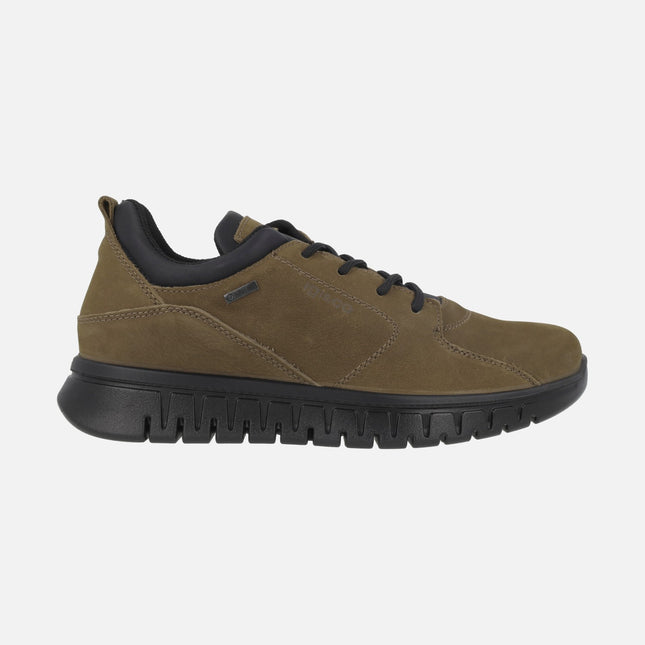 Zapatos deportivos para hombre en nobuck marrón con membrana GORE-TEX