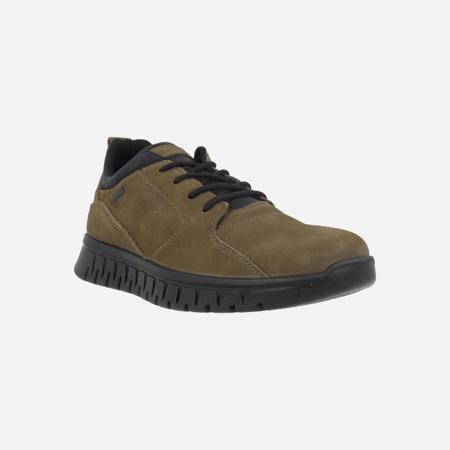 Zapatos deportivos para hombre en nobuck marrón con membrana GORE-TEX