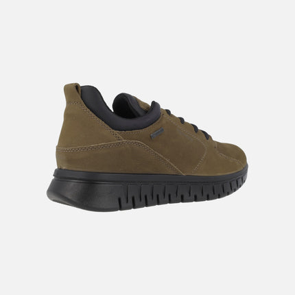 Zapatos deportivos para hombre en nobuck marrón con membrana GORE-TEX