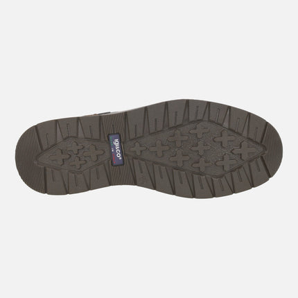 Zapatos deportivos para hombre con membrana impermeable en combinado marrón y azul