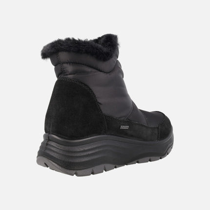 Botines para mujer en piel y tejido con forro de pelo y membrana GORE-TEX
