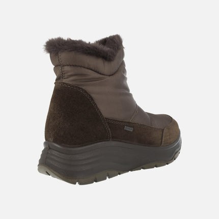 Botines para mujer en piel y tejido con forro de pelo y membrana GORE-TEX
