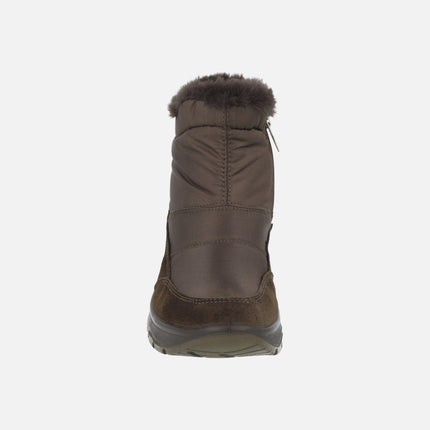 Botines para mujer en piel y tejido con forro de pelo y membrana GORE-TEX