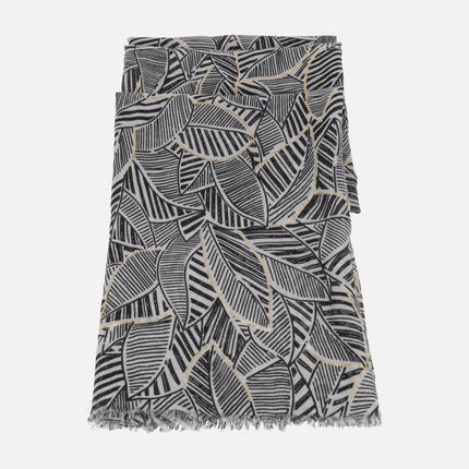 Printed scarves with metallic details