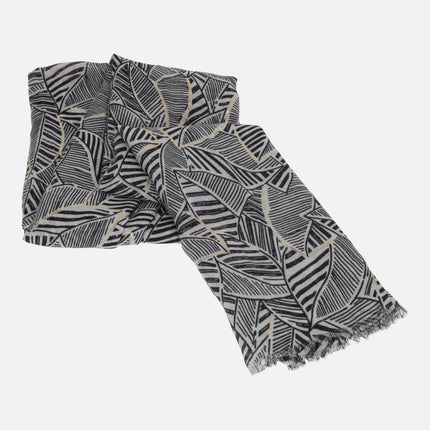 Printed scarves with metallic details