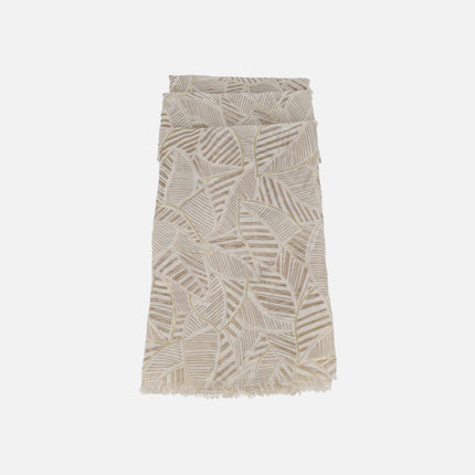 Printed scarves with metallic details
