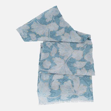 Printed scarves with gold details