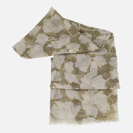Printed scarves with gold details