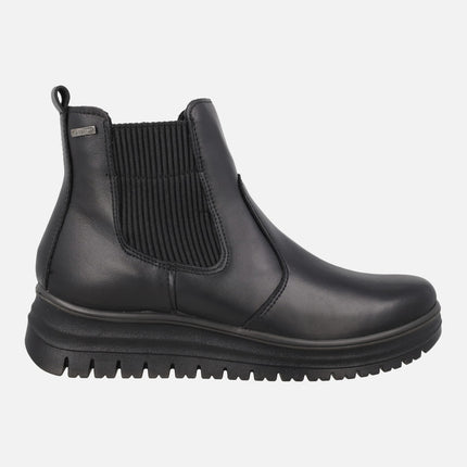 GORE-TEX women's ankle boots in black leather Chelsea style