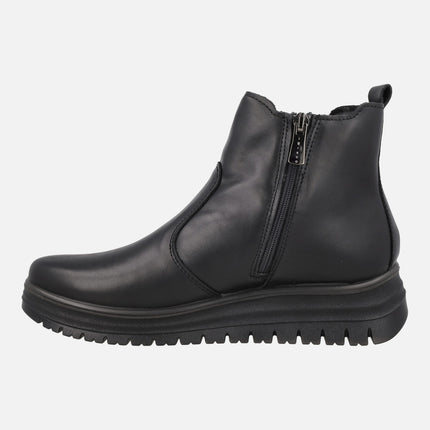 GORE-TEX women's ankle boots in black leather Chelsea style