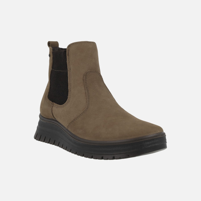Botines GORE TEX para mujer en piel nobuck estilo chelsea