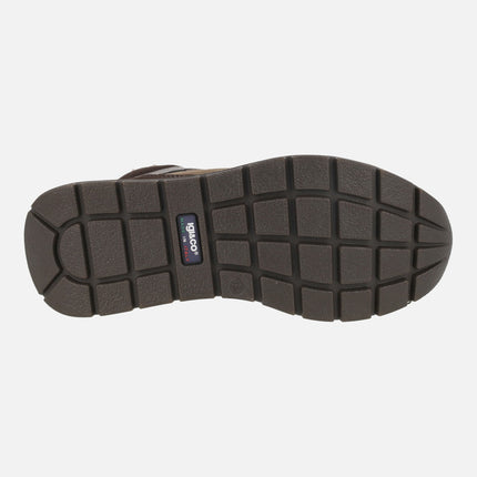 Deportivos abotinados para mujer en combinado marrón con membrana GORE-TEX