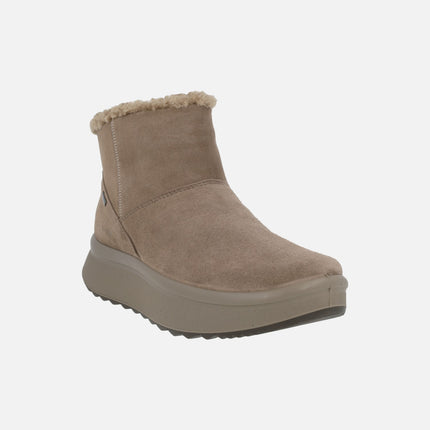 Women's low ankle boots in taupe suede with GORE-TEX membrane