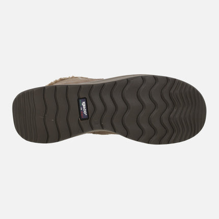 Women's low ankle boots in taupe suede with GORE-TEX membrane