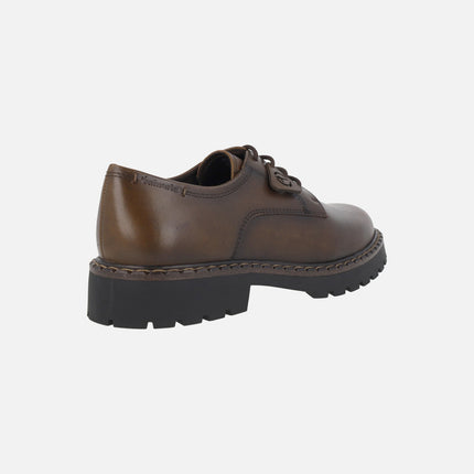 Zapatos blucher con cordones en piel marrón